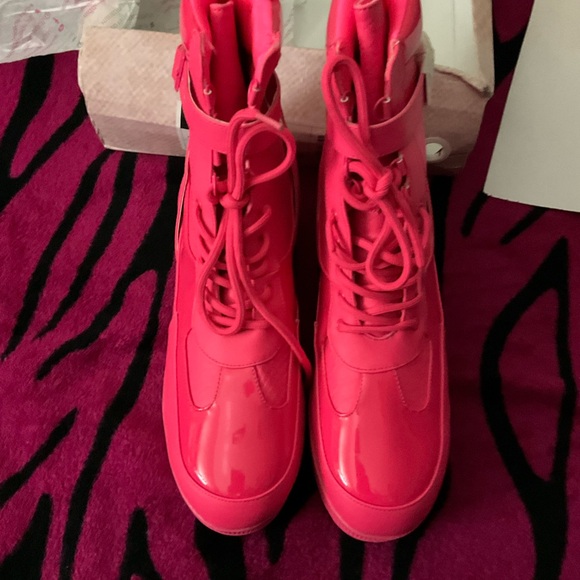 Vibrant Pink Women's Boots - Picture 4 of 13